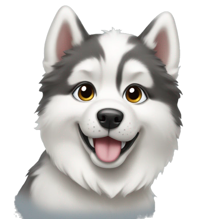 Cute puppy, husky, snowy  emoji