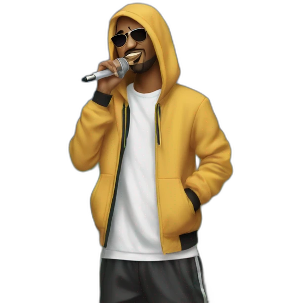 Arabian rapper in front of fuji mountain emoji