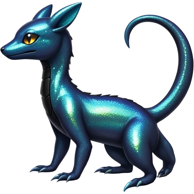 Sparkly Iridescent Shiny Salandit-Umbreon-Fakémon-hybrid-creature (full body)  emoji