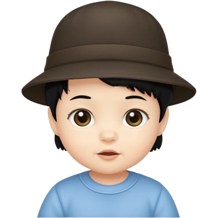 baby with hat black hair emoji