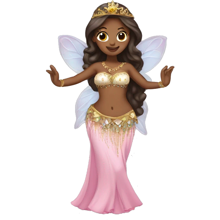 Brunette fairy princess belly dancing emoji