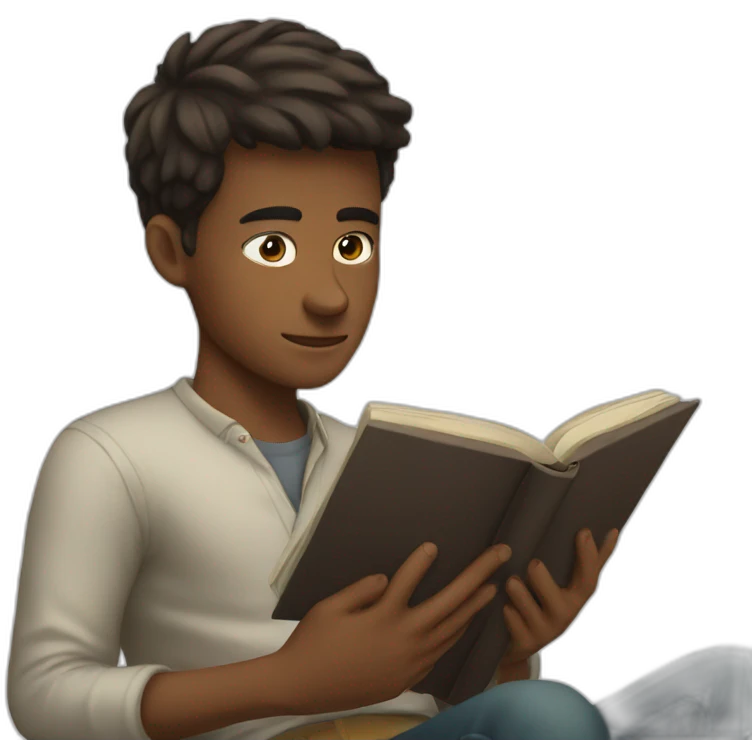 white boy reads a book emoji