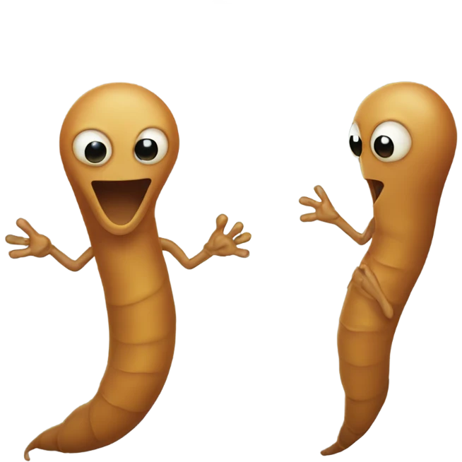 Flat worm man emoji