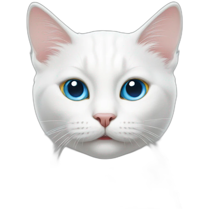 White cat With Two Different Colored Eyes emoji