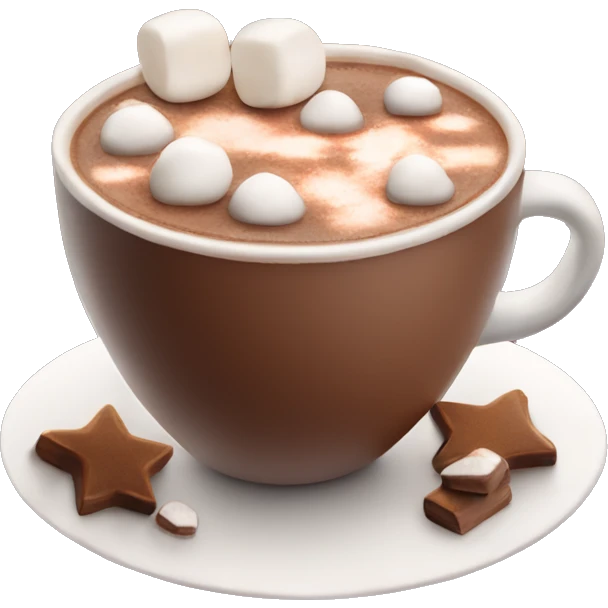 Hot chocolate with marshmallows Christmas themed  emoji