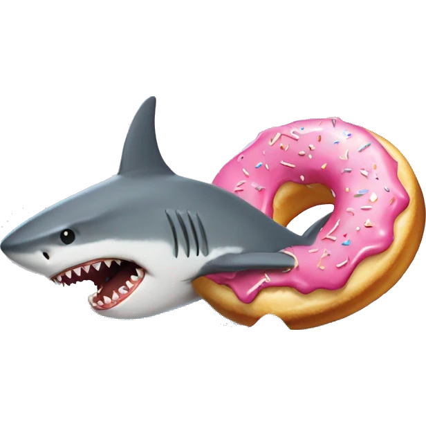 Shark eating a donut emoji