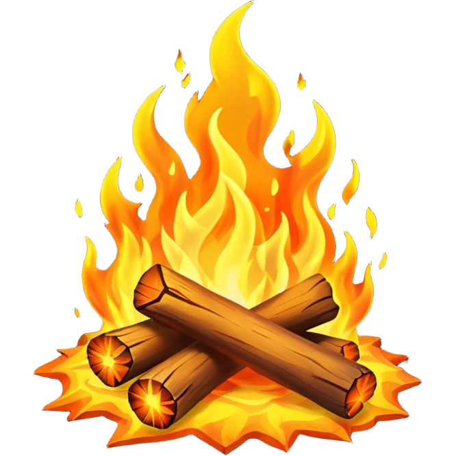 gathering the campfire emoji