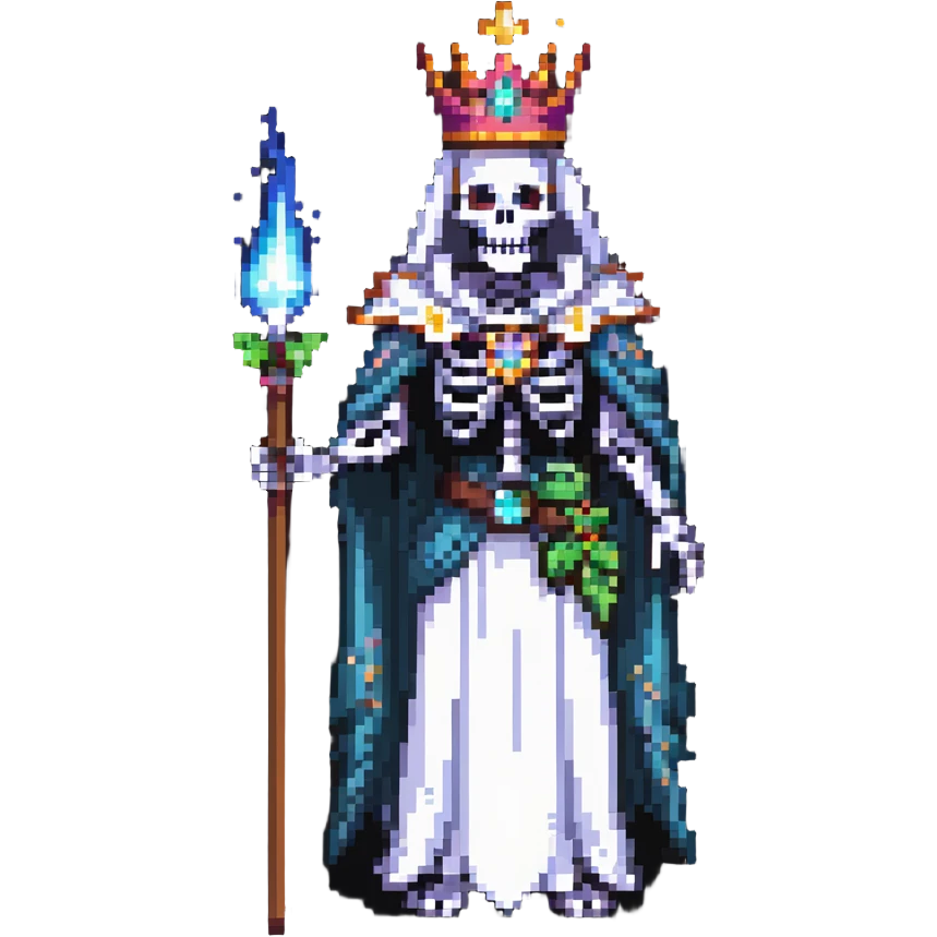 skeleton lich with crown and magical aura emoji
