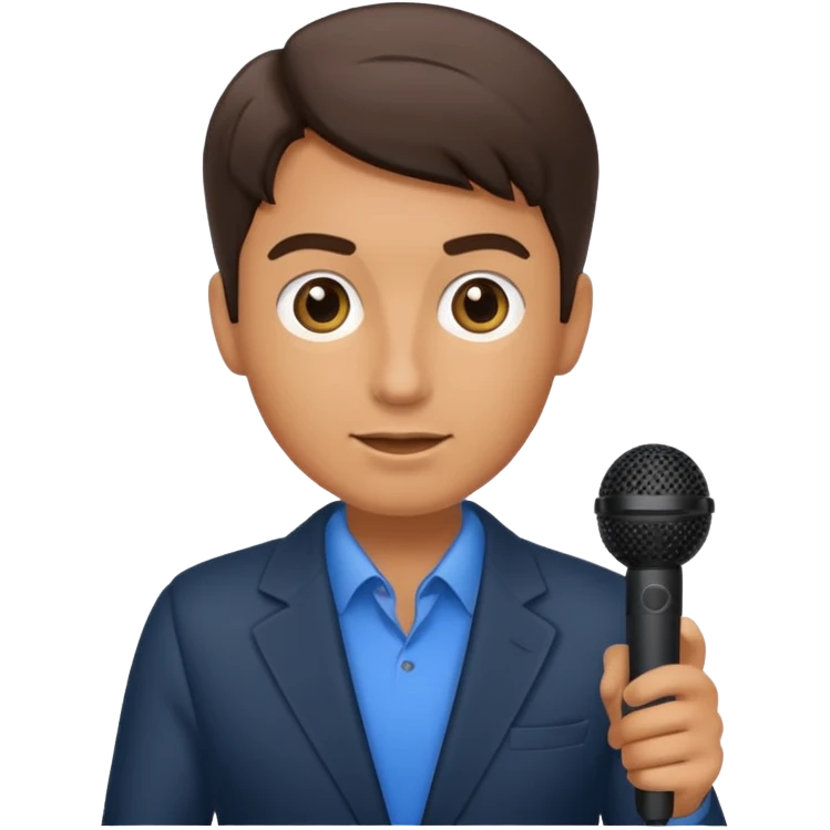 Reportera con 2 micrófono emoji