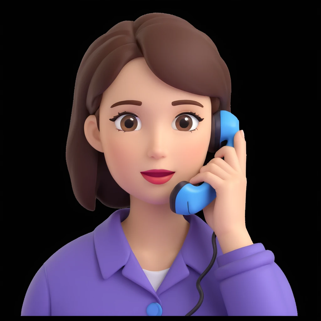girl talking on phone, close up pose emoji