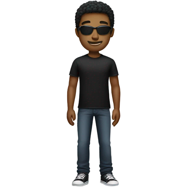 cool guy in black shirt emoji