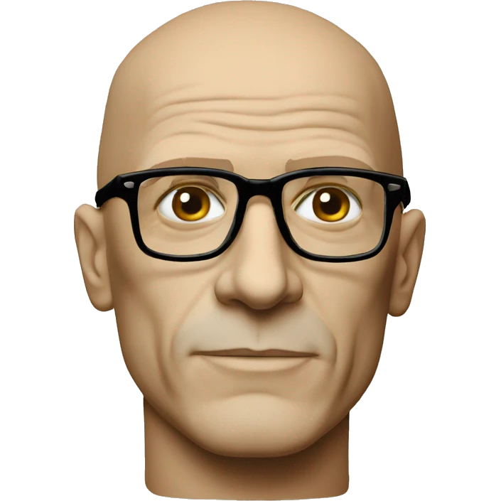  Michel Foucault square framed glasses emoji