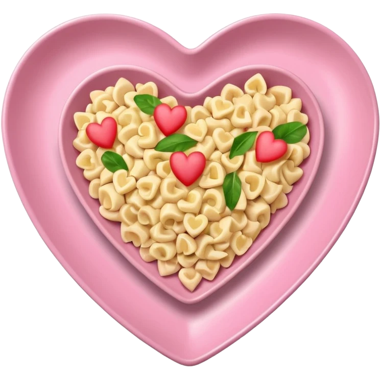 Hawaiian Mac salad light pink heart shaped plate emoji