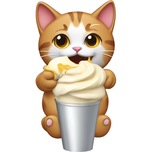 Cat eating ise cream  emoji