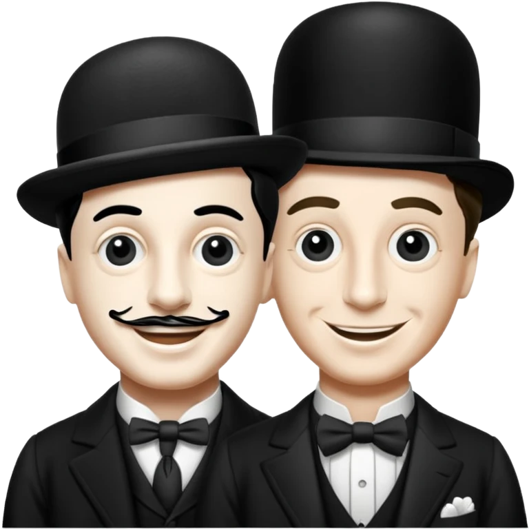crea una imagen en la que aparezcan charles chaplin y buster keaton juntos emoji