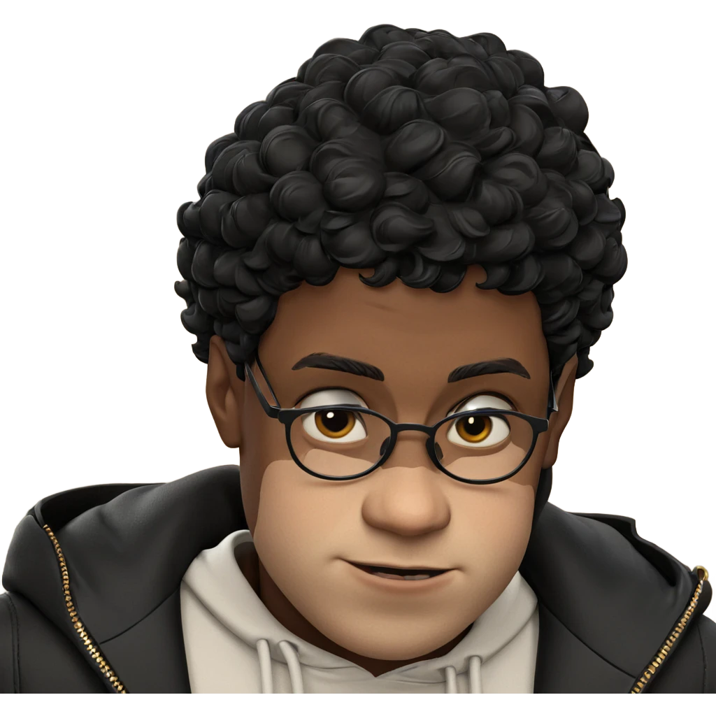 dark-skinned boy in black jacket emoji