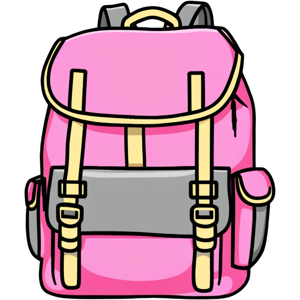 big pink explorer backpack emoji