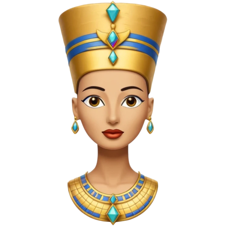 Bust of Nefertiti, only hat emoji