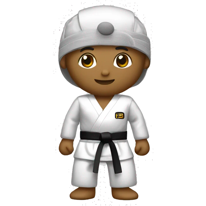 Taekwondo black belt with 3 lines in both end dress emoji