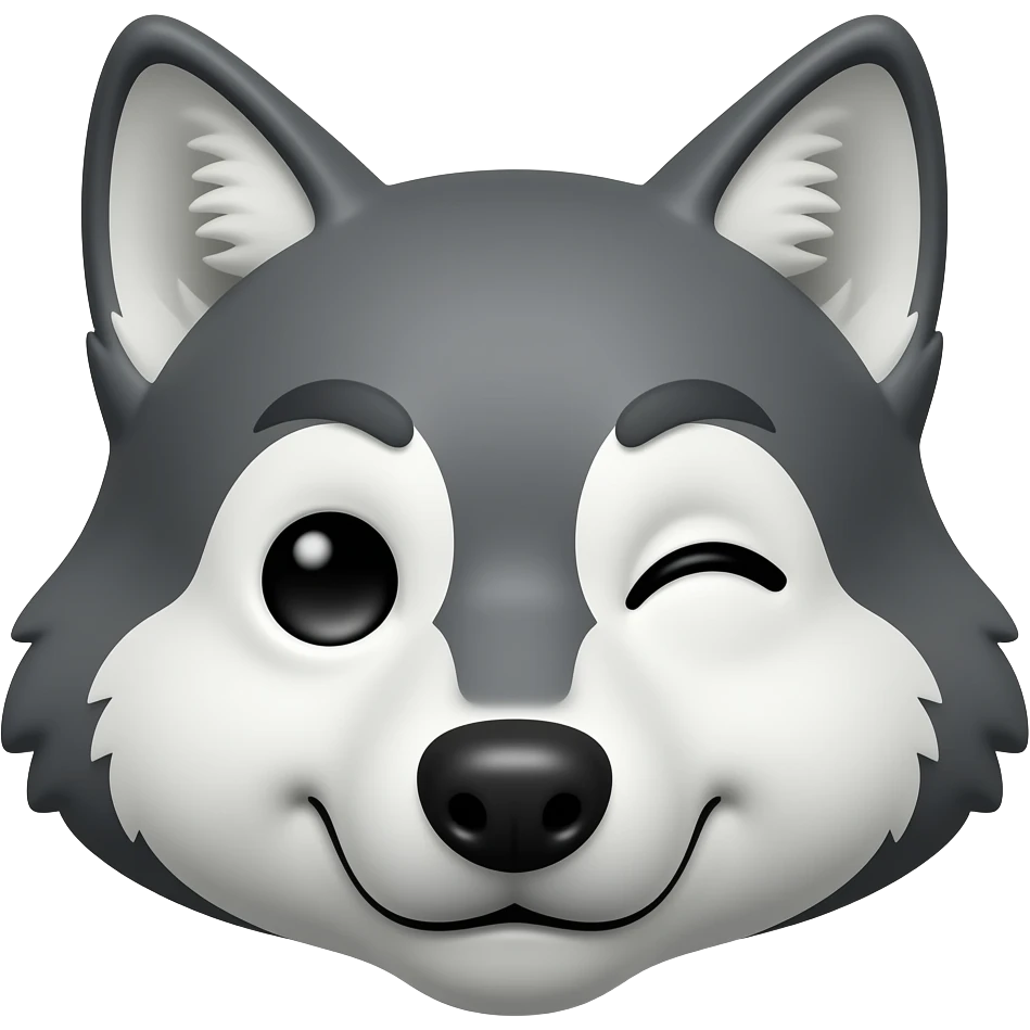 The default rolling eyes emoji, but with wolf ears added emoji
