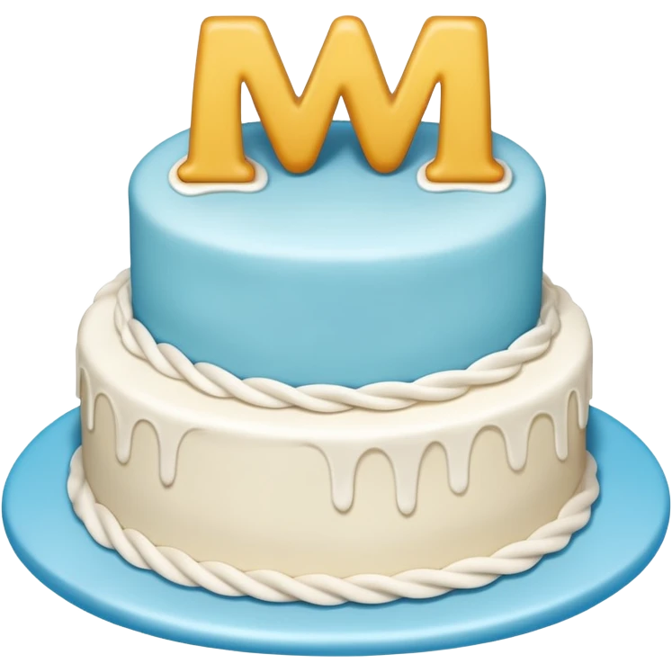 I want a cake with the letters: M & H on it  emoji