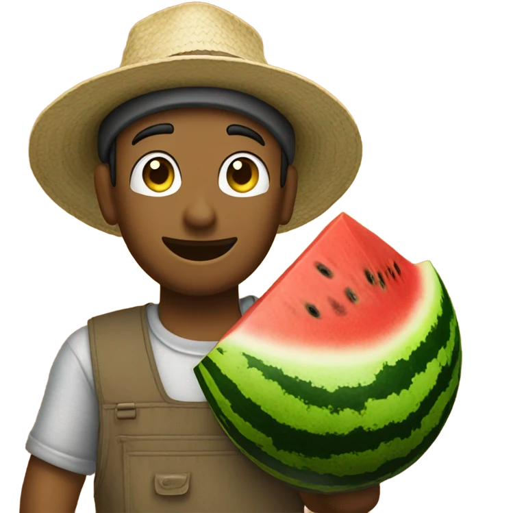 field worker with watermelon emoji