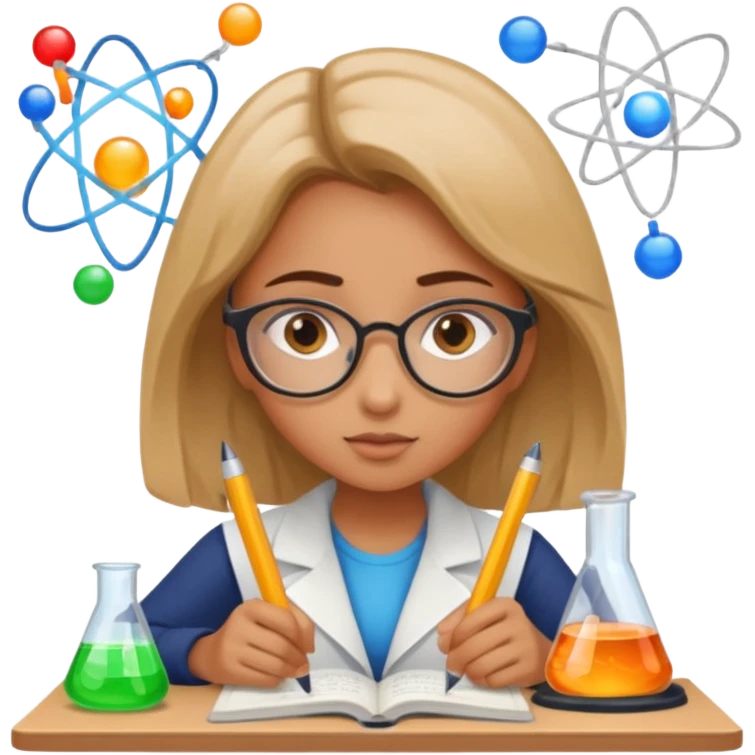 A girl studying physics  emoji