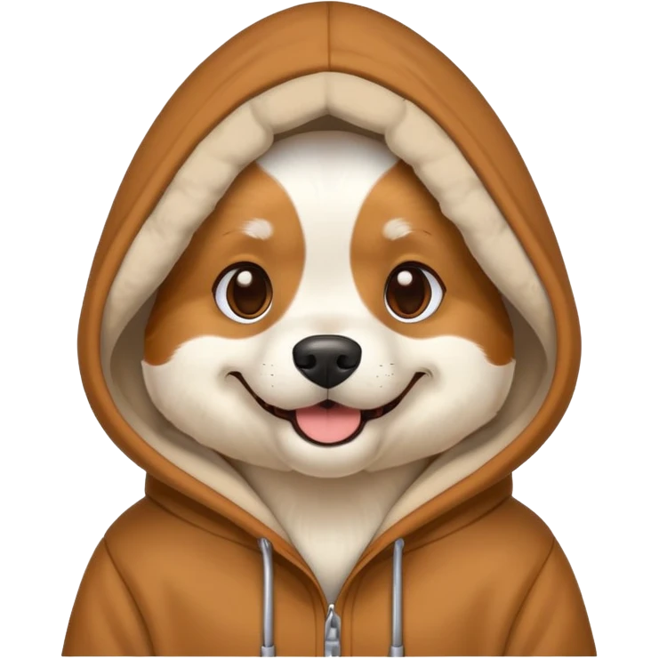 Dog wearing a hoodie  emoji