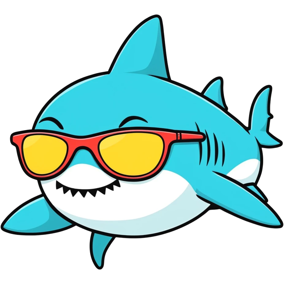 Shark with sunglasses  emoji