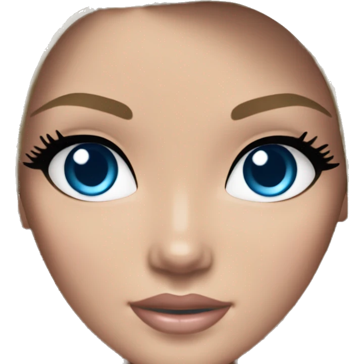 barbie black hair blue eyes  emoji