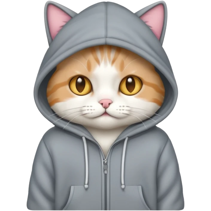 Cat with hoodie emoji