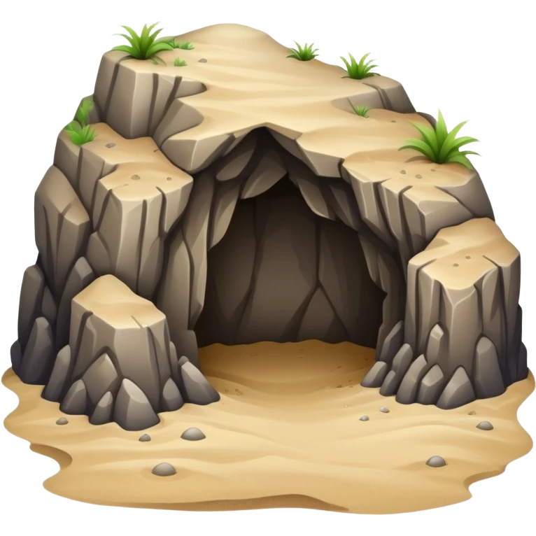 generate realistic detailed cave in 3d style with sand  emoji