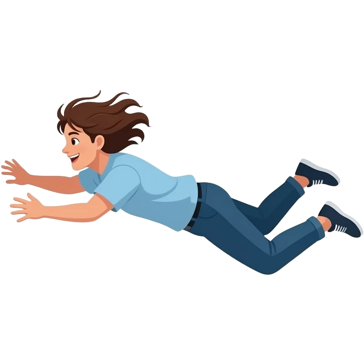 A person falling from building and cutting thorough air emoji