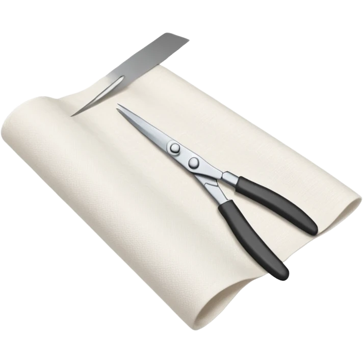 rolled fabric with scissors emoji