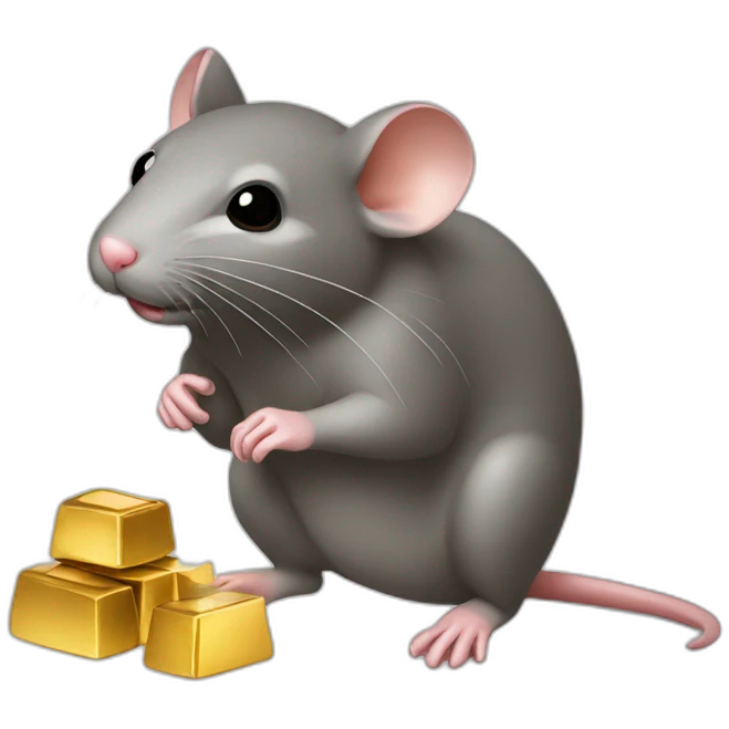 Rat with gold lingots emoji