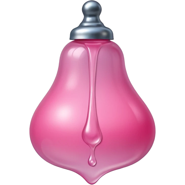 long, curved, veiny skin toned shaft with bulbous bell-shaped pink top that's dripping liquid from a small hole at the tip. emoji