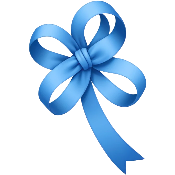 un noeud semblable à celui d'octobre rose mais en bleu emoji