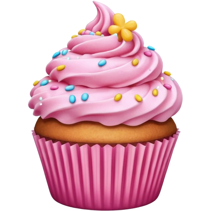 Cupcake with pink icing emoji