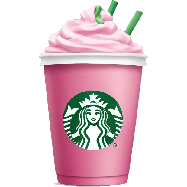Pink Starbucks with bow emoji
