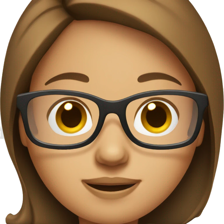 Brown hair Girl with glasses working on an ios laptop  emoji