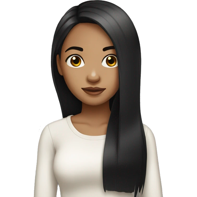 light skin girl with straight black hair  emoji