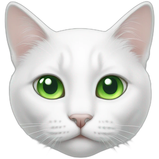 white cat with green eyes emoji