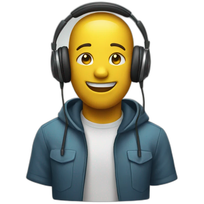 Relieved emoji with headphones emoji