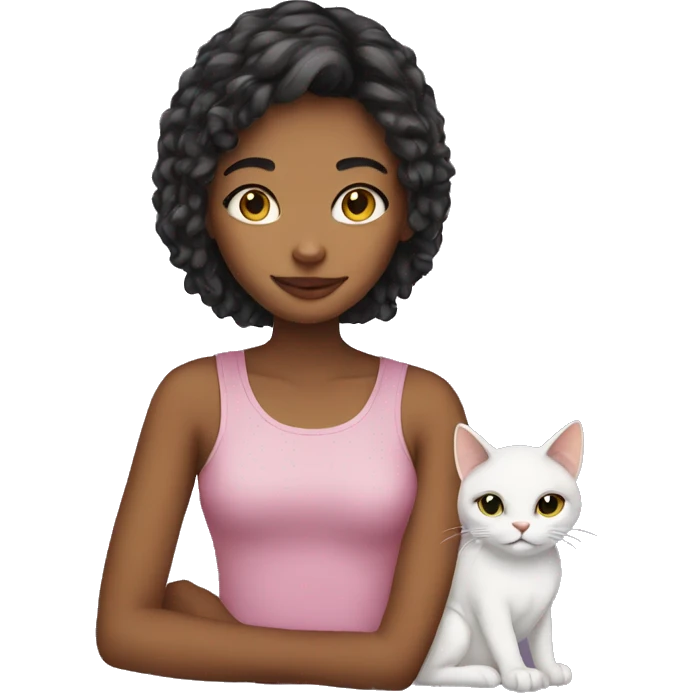 Girl with cat emoji
