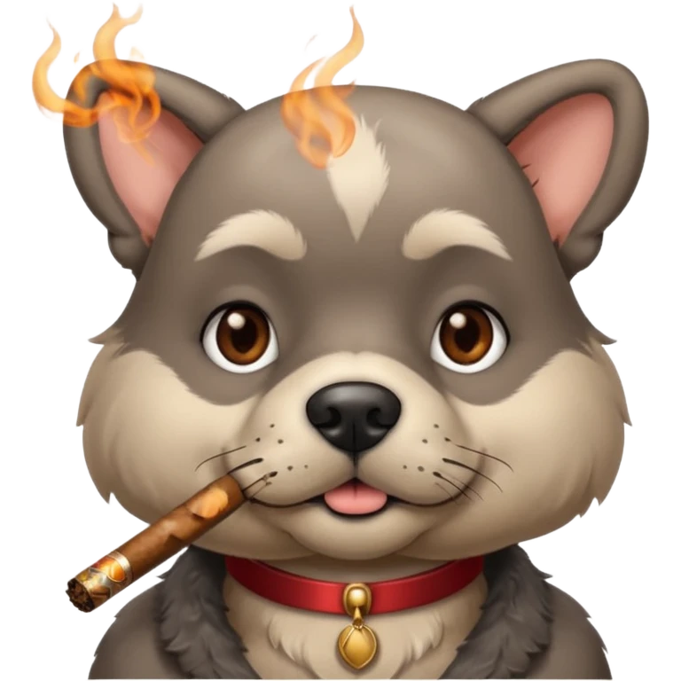 Dog smoking emoji