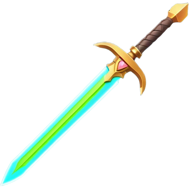 Clash of Clans aesthetic: Cinematic heroic Star Wars light sabre Emoji, rendered in a 3D vector-style similar to standard emojis with minimal shading and bold, simplified shapes. A compact, vibrant energy blade with a neon-hued, glowing edge . Stylized with a touch of interstellar elegance and a soft glowing outline, capturing the essence of a legendary energy blade with a friendly, playful manner! emoji
