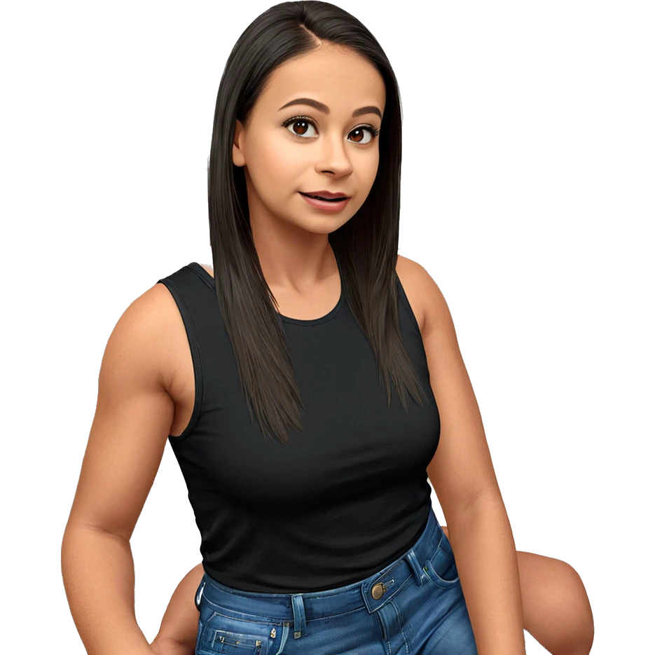 girl in tank top indoors emoji