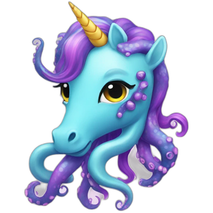 octopus unicorn colorfull hair emoji