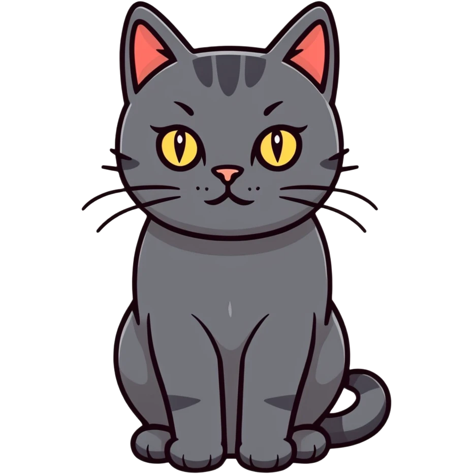 Black Scottish cat that is mean  emoji