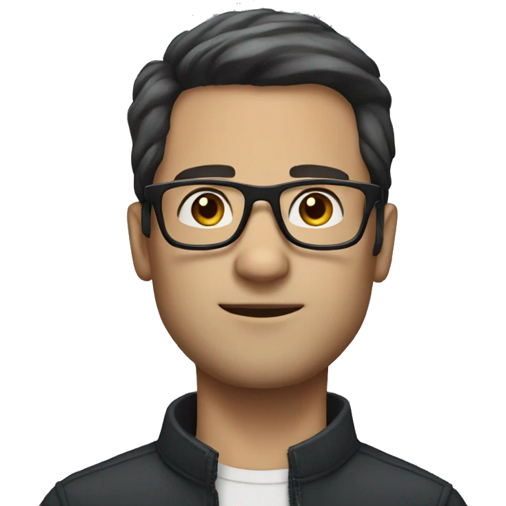 White man dark hair and glasses  emoji